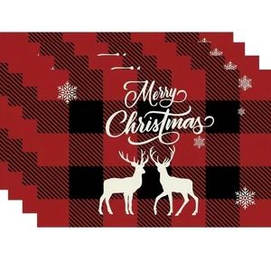 New in bag 4 Piece Holiday Placemats perfect for the holidays 17.71 by 11.8 inch